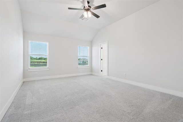 2316 Dixie Dr, Blanchard, OK 73010 - unfurnished room with carpet flooring, ceiling fan, and lofted ceiling