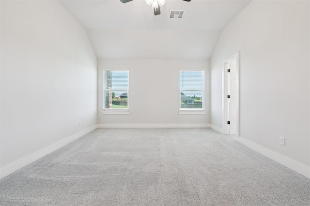 2316 Dixie Dr, Blanchard, OK 73010 - carpeted spare room featuring ceiling fan and vaulted ceiling