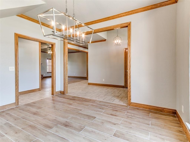 4813 SE 28th St, Oklahoma City, OK 73165 - spare room with a chandelier and wood finished floors