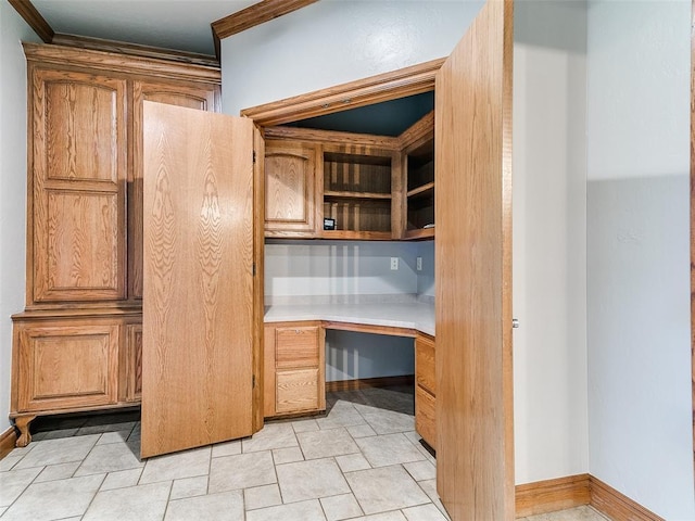 4813 SE 28th St, Oklahoma City, OK 73165 - unfurnished office with built in study area and crown molding