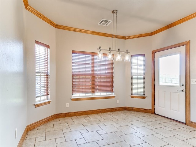 4813 SE 28th St, Oklahoma City, OK 73165 - entrance foyer with ornamental molding, plenty of natural light, and light tile patterned floors
