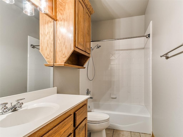 4813 SE 28th St, Oklahoma City, OK 73165 - bathroom featuring vanity, bathtub / shower combination, and tile patterned floors