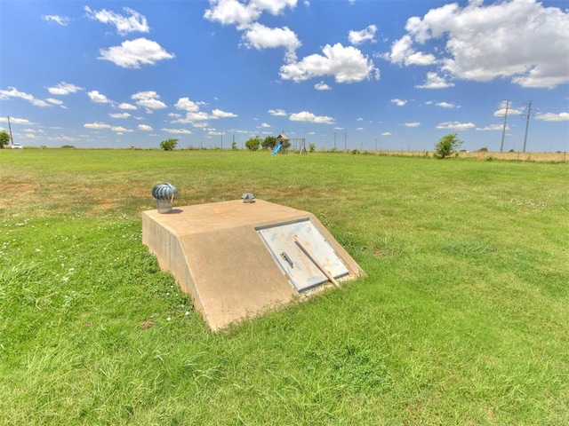 27795 N 2880th Rd, Kingfisher, OK 73750 - entry to storm shelter featuring a yard