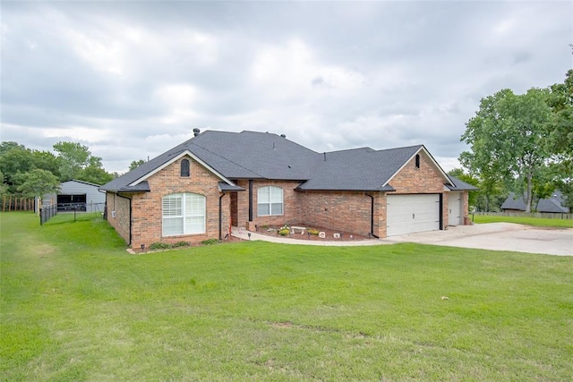 7712 Timber Creek Dr, Choctaw, OK 73020 - view of front of house featuring brick siding, driveway, a garage, and roof with shingles