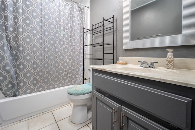 7712 Timber Creek Dr, Choctaw, OK 73020 - bathroom with vanity, tile patterned flooring, and shower / bath combo