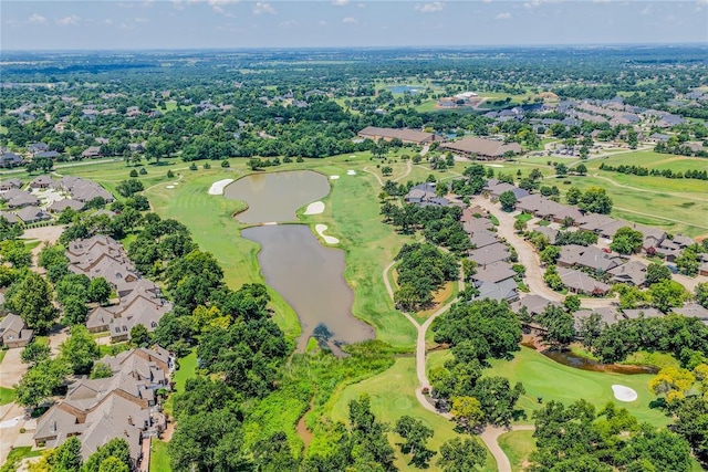 1507 Mill Creek Rd, Edmond, OK 73025 - aerial perspective of suburban area featuring a large body of water and a local golf course