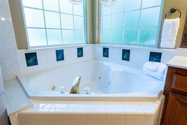 4700 SE 118th St, Oklahoma City, OK 73165 - bathroom featuring vanity and a whirlpool tub