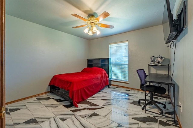 4700 SE 118th St, Oklahoma City, OK 73165 - bedroom with baseboards and ceiling fan