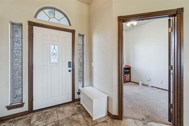 3730 Ruby Rdg, Piedmont, OK 73078 - foyer entrance with baseboards and carpet flooring