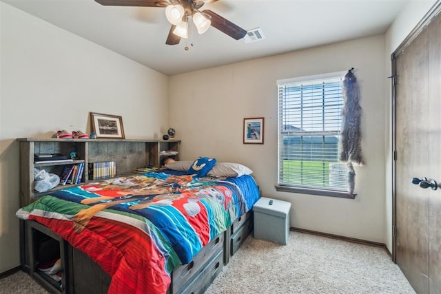 3730 Ruby Rdg, Piedmont, OK 73078 - carpeted bedroom with baseboards and a ceiling fan