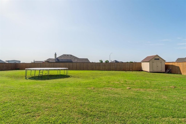 3730 Ruby Rdg, Piedmont, OK 73078 - fenced backyard with a trampoline and a storage unit
