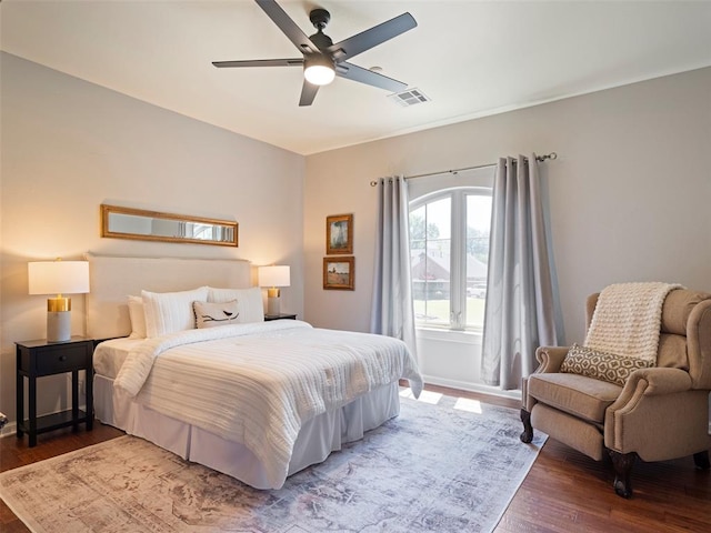 3325 Winding Creek Cir, Edmond, OK 73034 - bedroom featuring wood finished floors and a ceiling fan