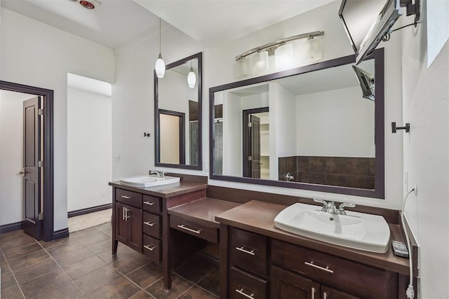 2429 NW 176th St, Edmond, OK 73012 - bathroom with double vanity and tile patterned flooring
