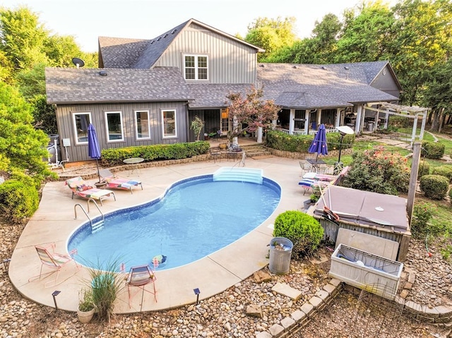 1301 E Rock Creek Rd, Tuttle, OK 73089 - outdoor pool featuring a pergola and a patio area