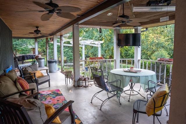 1301 E Rock Creek Rd, Tuttle, OK 73089 - view of patio / terrace with ceiling fan and an outdoor living space