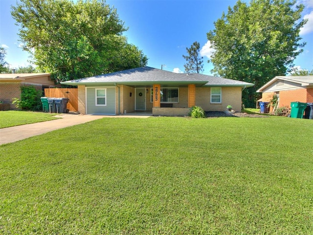 2753 SW 46th Pl, Oklahoma City, OK 73119 - ranch-style house with driveway, brick siding, and a porch