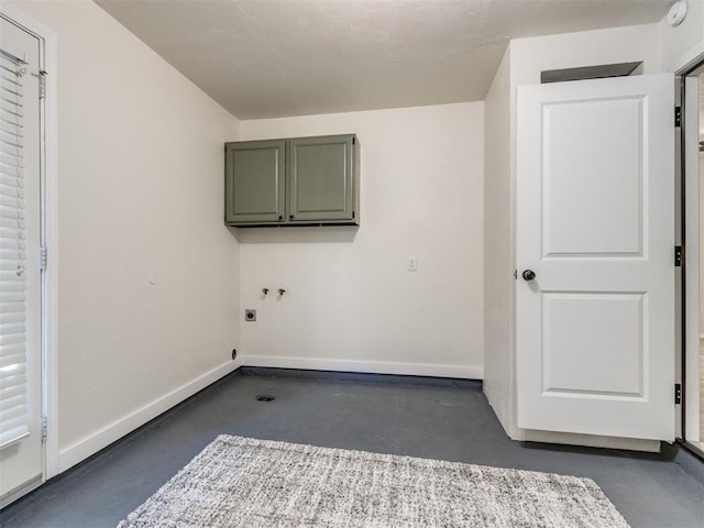 2753 SW 46th Pl, Oklahoma City, OK 73119 - laundry room featuring cabinet space, hookup for an electric dryer, and hookup for a washing machine