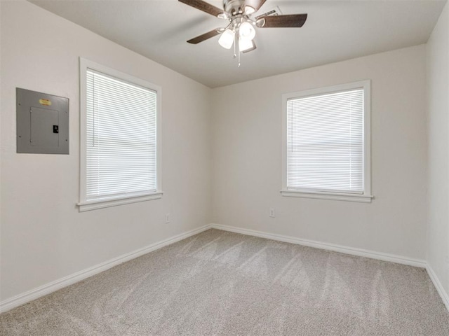 2753 SW 46th Pl, Oklahoma City, OK 73119 - carpeted spare room featuring electric panel and ceiling fan