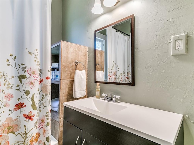 1122 NW 42nd St, Oklahoma City, OK 73118 - bathroom with vanity and a shower with shower curtain