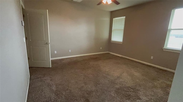 11321 NW 102nd St, Yukon, OK 73099 - spare room featuring ceiling fan, plenty of natural light, and carpet flooring