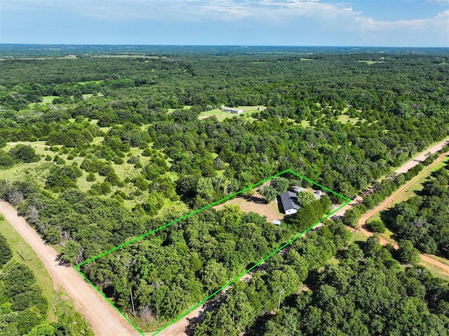 102078 S 3480th Rd, Meeker, OK 74855 - bird's eye view of a heavily wooded area