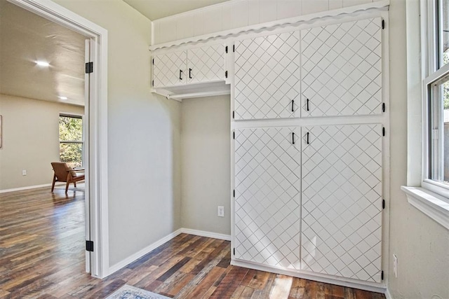 102078 S 3480th Rd, Meeker, OK 74855 - mudroom with dark wood finished floors and baseboards