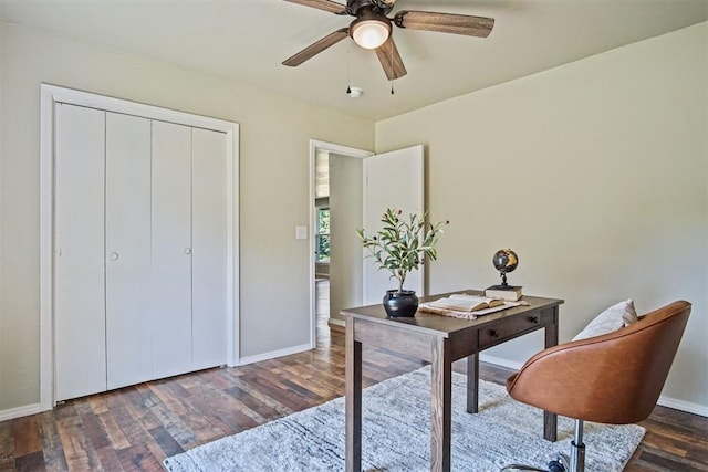 102078 S 3480th Rd, Meeker, OK 74855 - office space featuring wood finished floors and ceiling fan