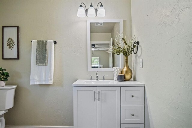 102078 S 3480th Rd, Meeker, OK 74855 - bathroom featuring vanity and ceiling fan