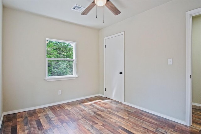 102078 S 3480th Rd, Meeker, OK 74855 - empty room with ceiling fan and wood finished floors