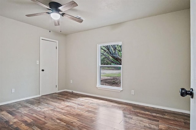 102078 S 3480th Rd, Meeker, OK 74855 - empty room with wood finished floors and a ceiling fan