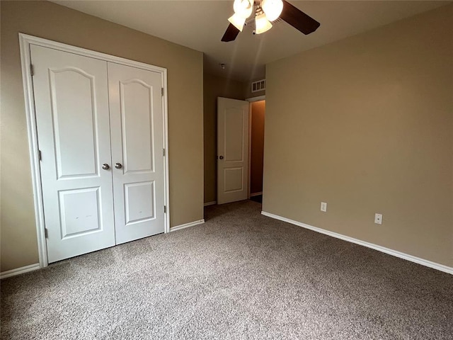 1108 SW 158th St, Oklahoma City, OK 73170 - unfurnished bedroom with carpet, a closet, and ceiling fan
