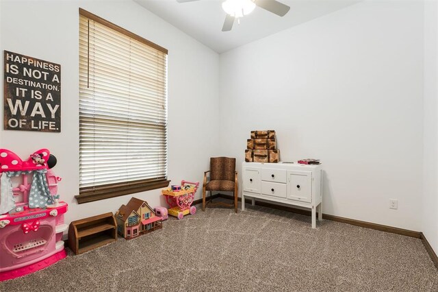 13 Ivory Dr, Yukon, OK 73099 - recreation room with ceiling fan and carpet