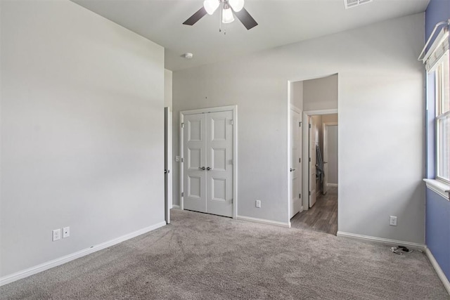 12825 SW 26th St, Yukon, OK 73099 - unfurnished bedroom featuring carpet and ceiling fan