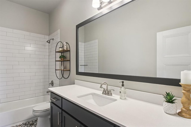 12825 SW 26th St, Yukon, OK 73099 - bathroom with vanity and bathtub / shower combination