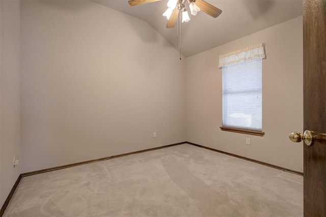 2401 Westchester Dr, Moore, OK 73160 - empty room with lofted ceiling, light colored carpet, and ceiling fan