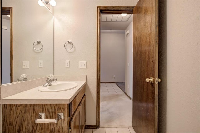 2401 Westchester Dr, Moore, OK 73160 - bathroom with tile patterned floors and vanity