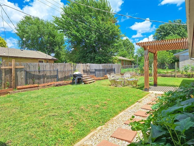 2901 Maple Ln, Edmond, OK 73034 - fenced backyard featuring a pergola