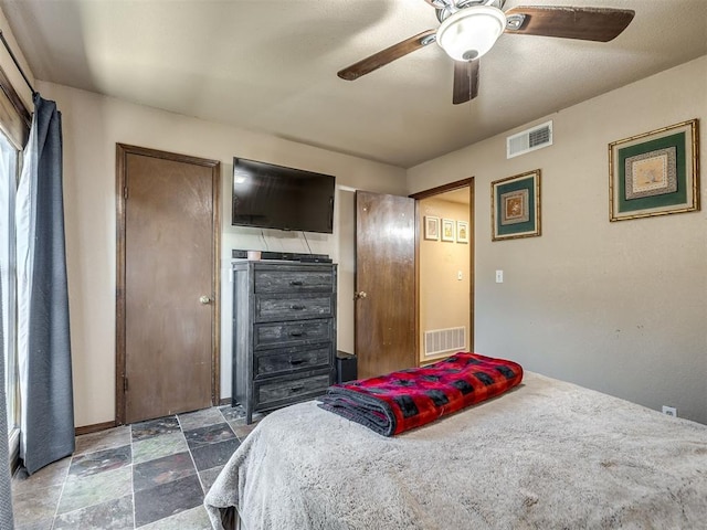 6500 N Grand Blvd Unit 131, Oklahoma City, OK 73116 - bedroom with stone finish flooring and a ceiling fan
