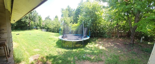 2236 Highland Rd, Oklahoma City, OK 73110 - view of green lawn with a trampoline