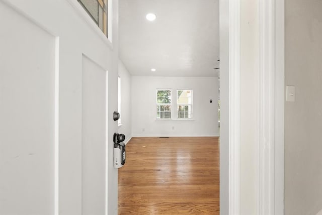 2525 NW 32nd St, Oklahoma City, OK 73112 - entrance foyer featuring wood finished floors and recessed lighting