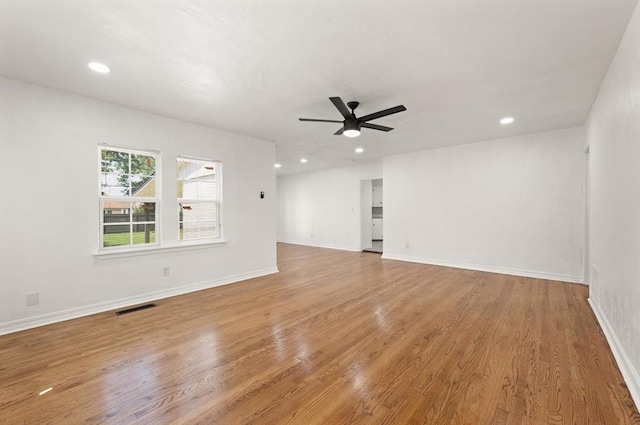 2525 NW 32nd St, Oklahoma City, OK 73112 - unfurnished room featuring a ceiling fan, light wood-style flooring, and recessed lighting