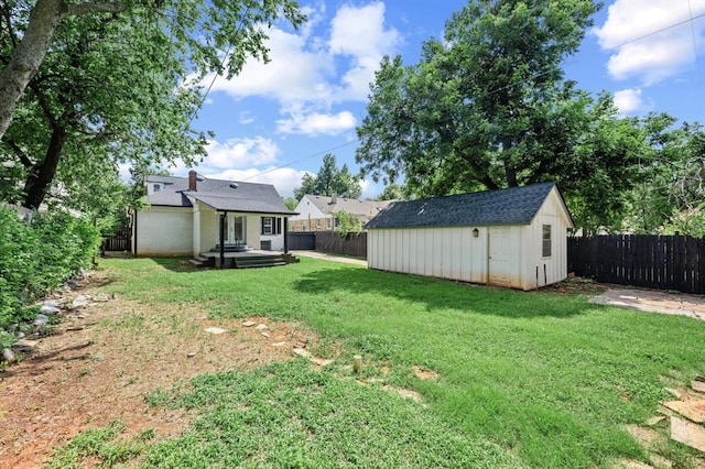 2525 NW 32nd St, Oklahoma City, OK 73112 - fenced backyard with a storage shed