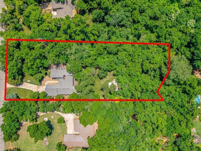 5101 Long Branch Ln, Edmond, OK 73034 - aerial view of property's location with property parcel outlined