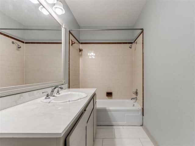 1404 Mary Lee Ln, Edmond, OK 73034 - bathroom with  shower combination, vanity, and tile patterned flooring