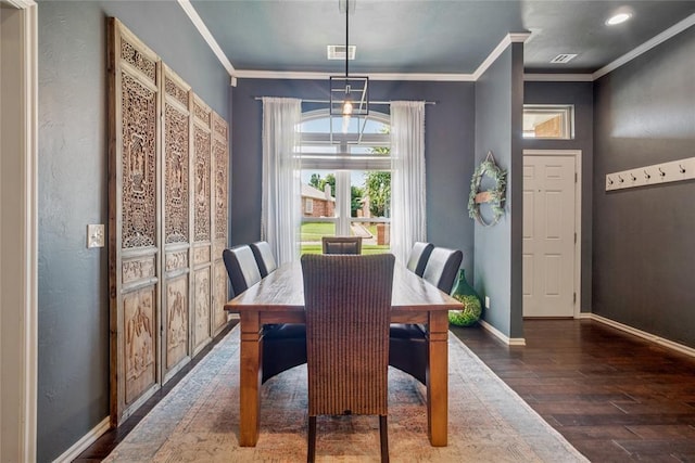 1241 NW 183rd St, Edmond, OK 73012 - dining room featuring wood finished floors and ornamental molding