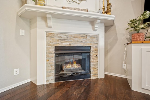 1241 NW 183rd St, Edmond, OK 73012 - detailed view of wood finished floors and a fireplace