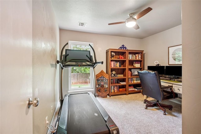 1241 NW 183rd St, Edmond, OK 73012 - office area featuring carpet and ceiling fan