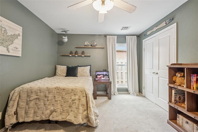 1241 NW 183rd St, Edmond, OK 73012 - carpeted bedroom featuring ceiling fan