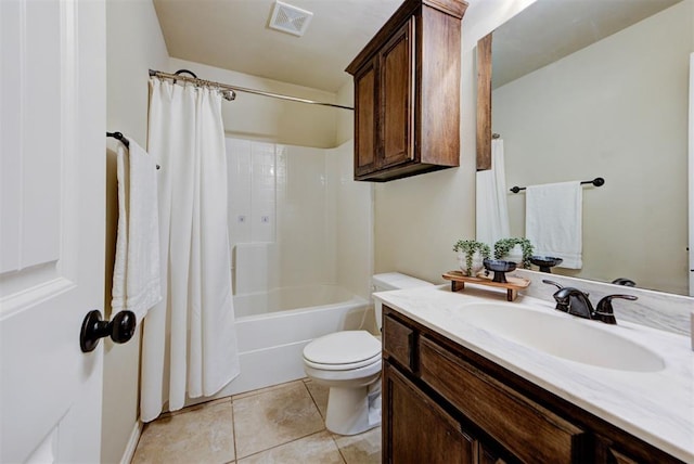 9909 Summerhill Ln, Yukon, OK 73099 - full bathroom featuring vanity, tile patterned flooring, and shower / tub combo