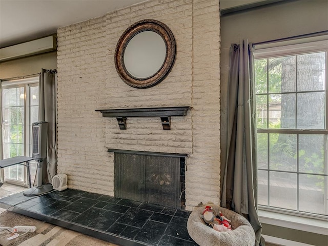 3700 N Edgewater Dr, Oklahoma City, OK 73116 - living room featuring a brick fireplace